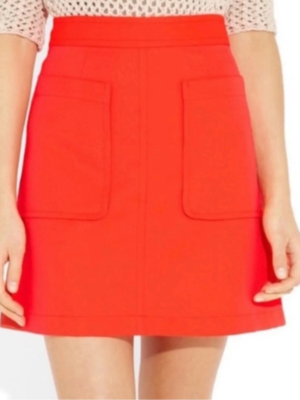 Marc by Marc Jacobs orange neon Mini A-Line Skirt with Front Pockets